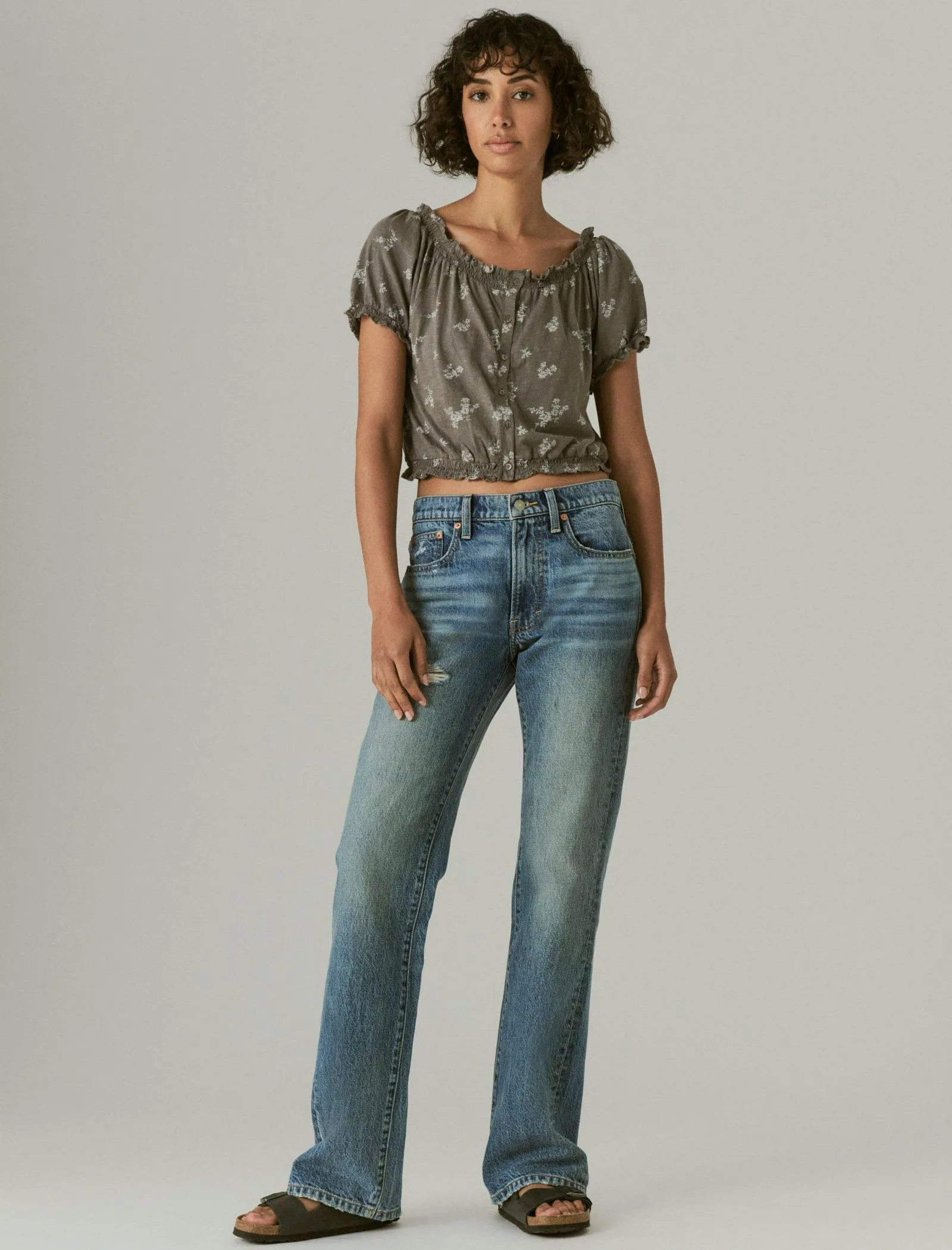 Lucky Brand Women's Feminine Bubble Hem With Buttons