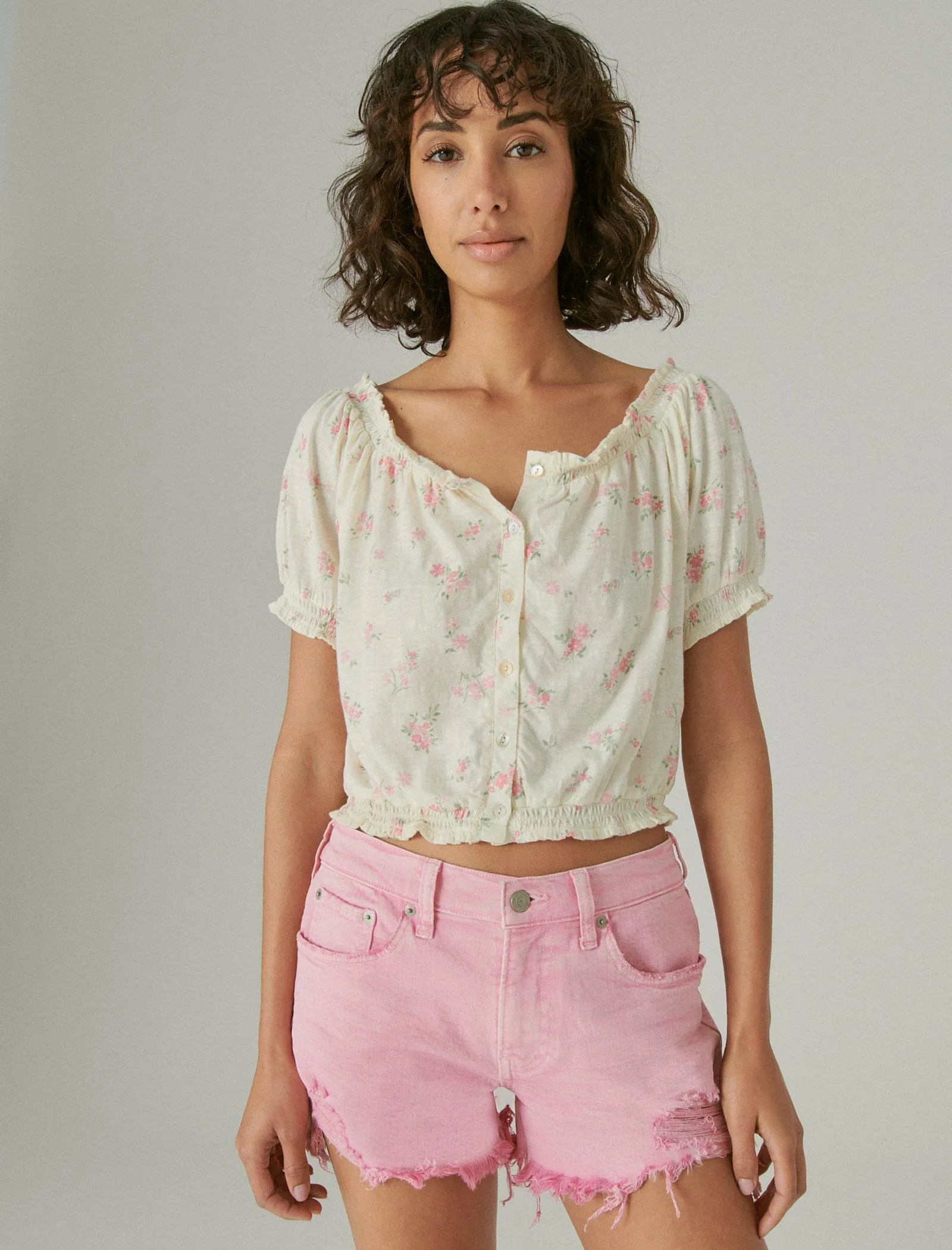 Lucky Brand Women's Feminine Bubble Hem With Buttons