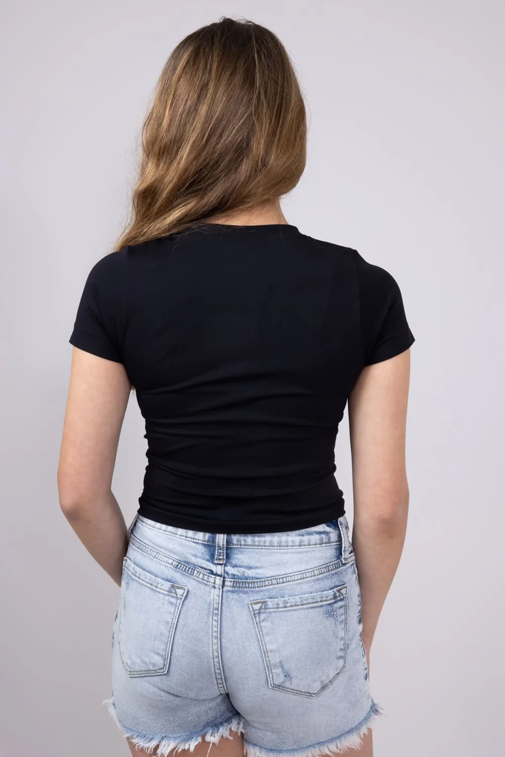 Moa Moa Seamless Shirt for Girls in Black | ITF930G-SEM-BLACK