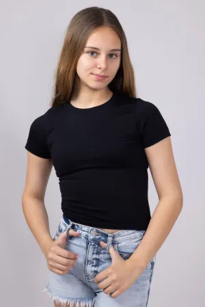 Moa Moa Seamless Shirt for Girls in Black | ITF930G-SEM-BLACK