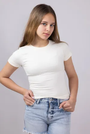 Moa Moa Seamless Shirt for Girls in White | ITF930G-SEM-WHITE