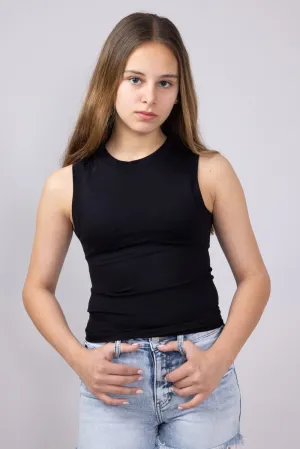 Moa Moa Seamless Tank Top for Girls in Black | ITD799G-SEM-BLACK