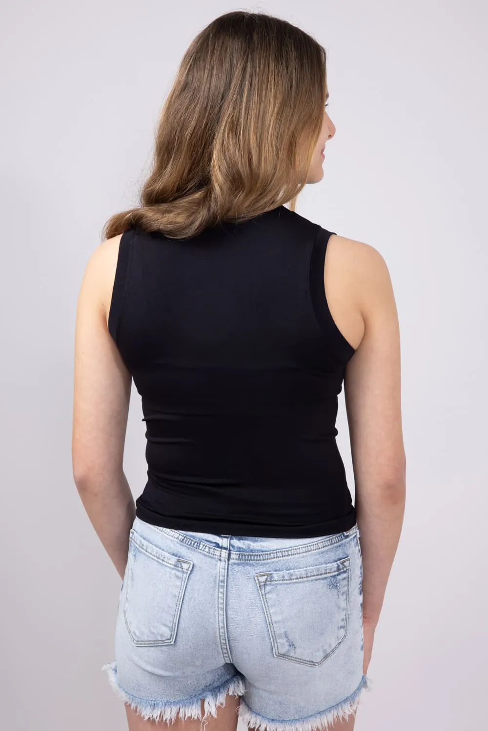 Moa Moa Seamless Tank Top for Girls in Black | ITD799G-SEM-BLACK