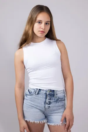 Moa Moa Seamless Tank Top for Girls in White | ITD799G-SEM-WHITE