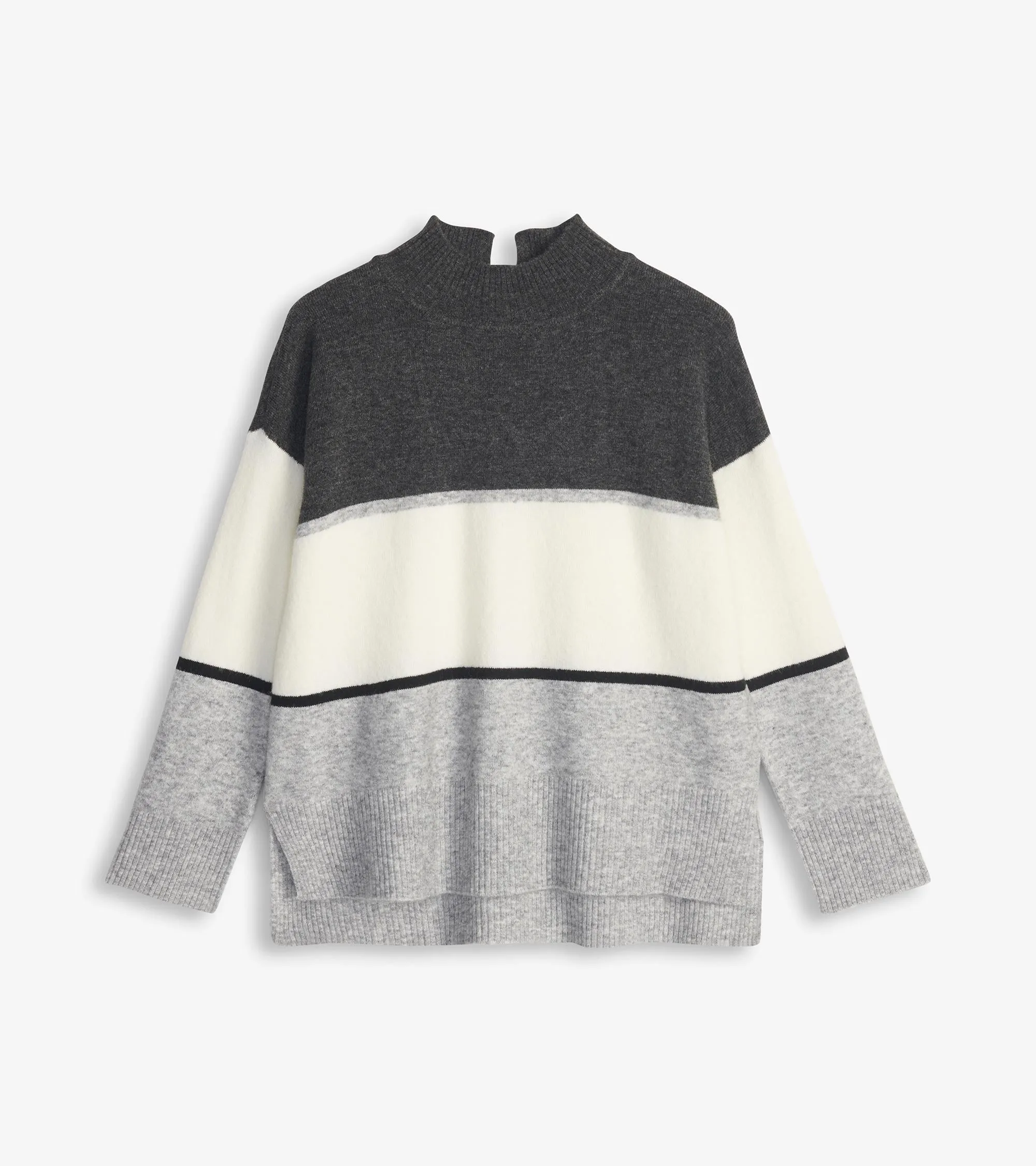 Mock Neck Tunic - Grey Block -Hatley