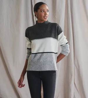 Mock Neck Tunic - Grey Block -Hatley