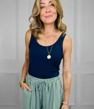 Navy Modal Rich Vest Top