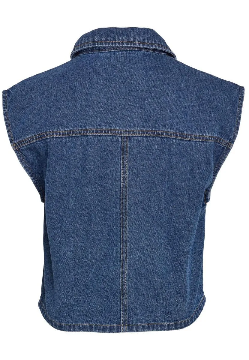 Noisy May - Robie Regular Crop Medium Blue Denim - Vest
