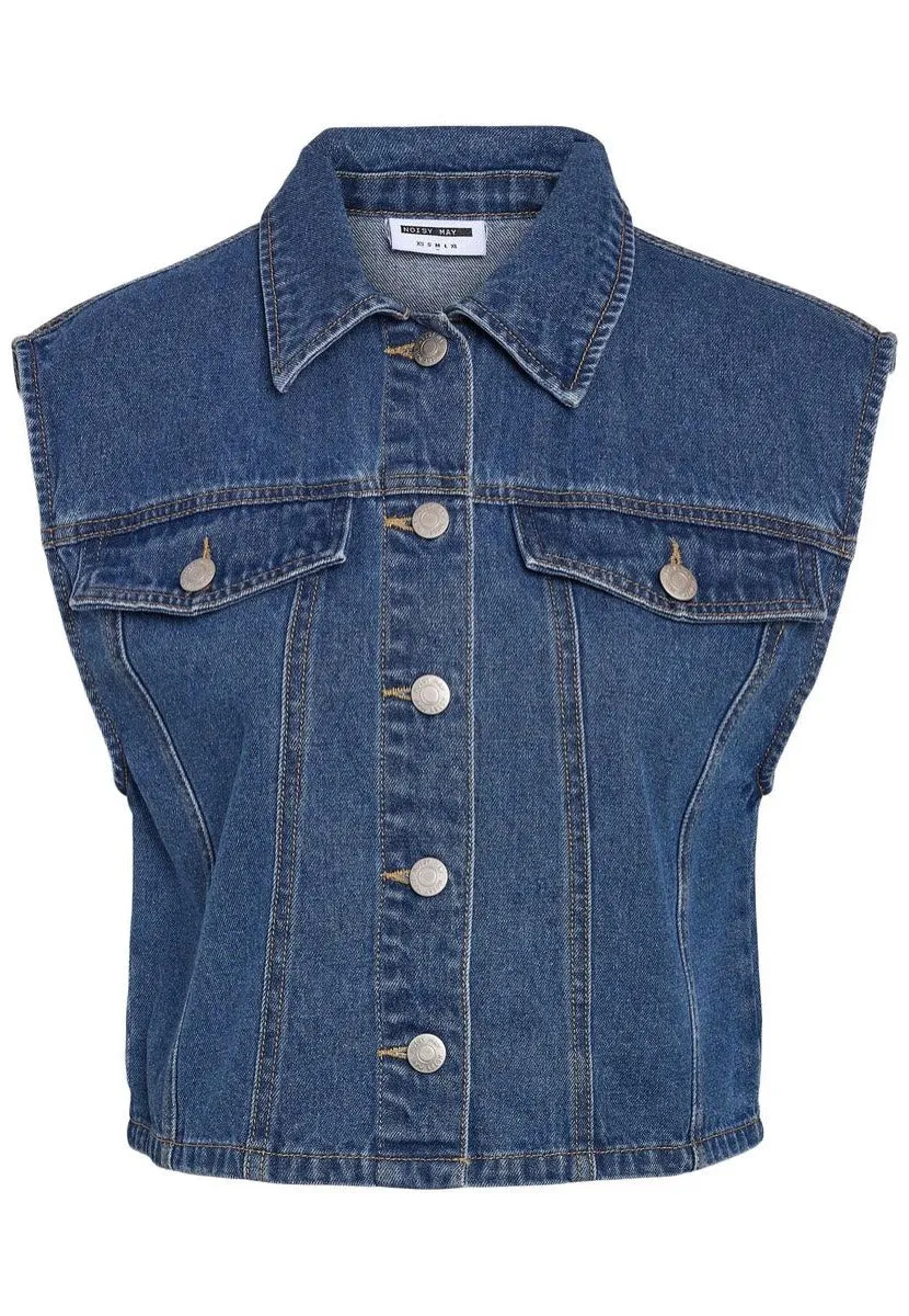 Noisy May - Robie Regular Crop Medium Blue Denim - Vest