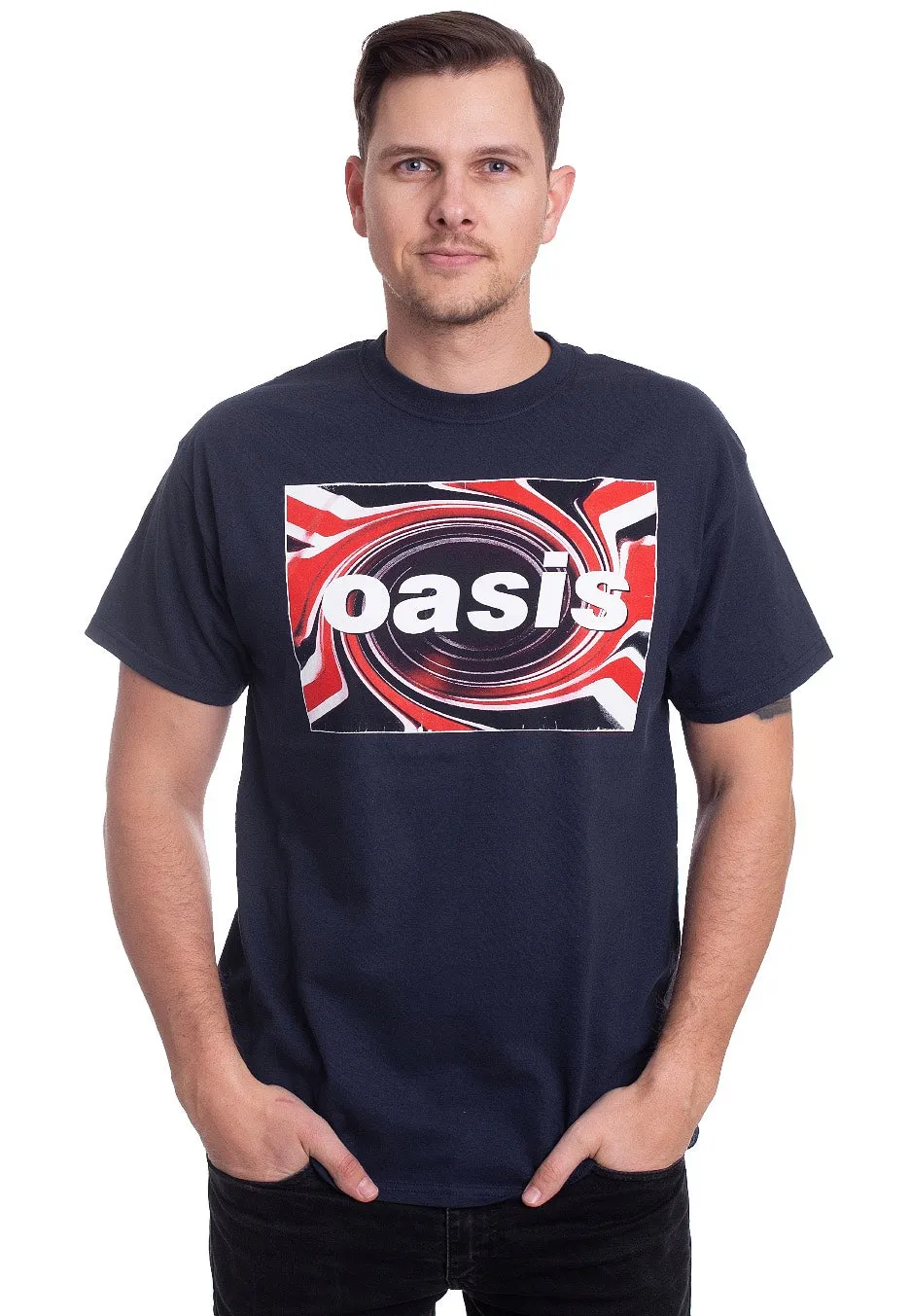 Oasis - Union Jack Navy - T-Shirt