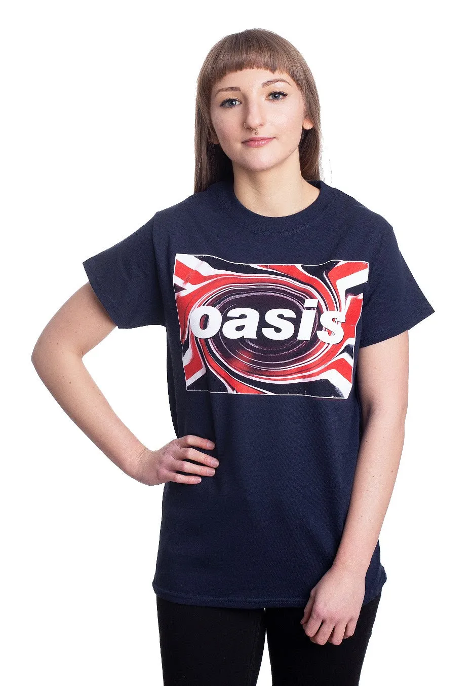 Oasis - Union Jack Navy - T-Shirt