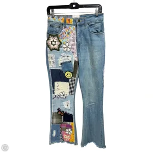 Patchwork Flared Jeans By Bdg In Blue Denim, Size: 6