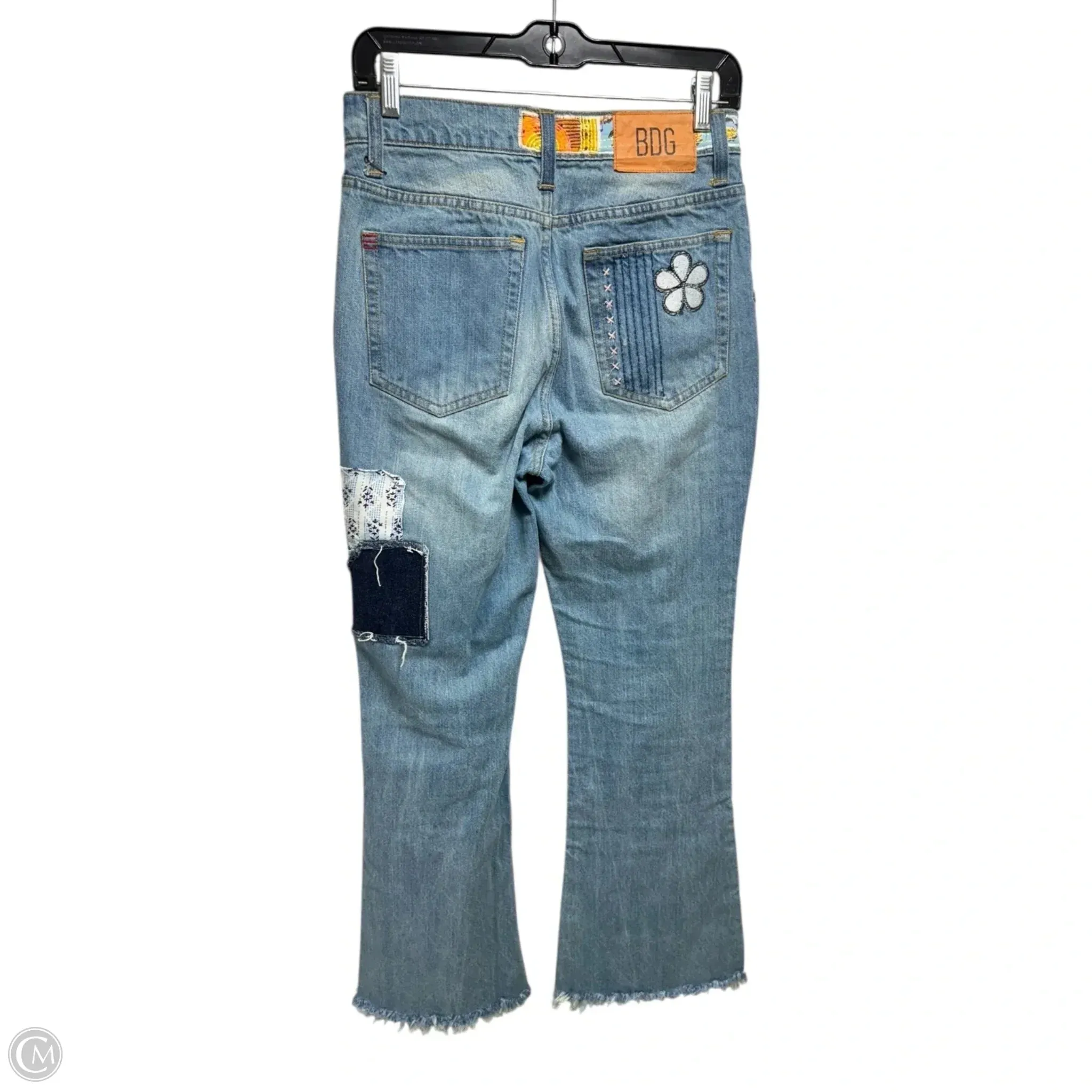 Patchwork Flared Jeans By Bdg In Blue Denim, Size: 6