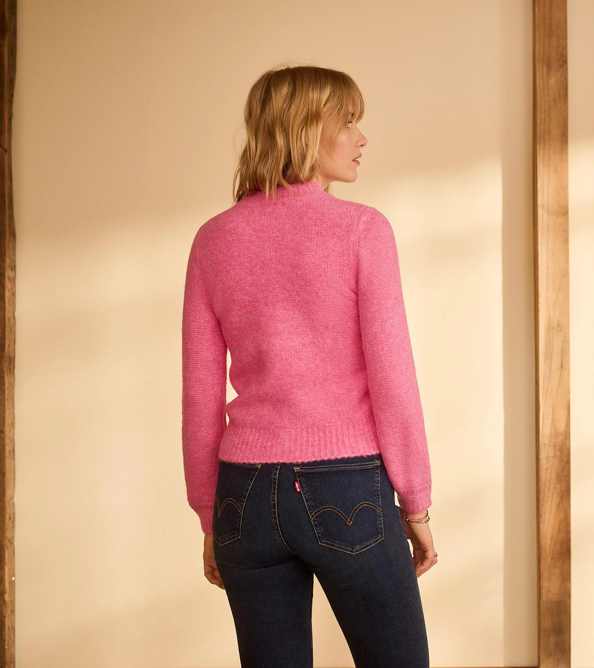 Petal Cable Sweater - Raspberry Pink -Hatley