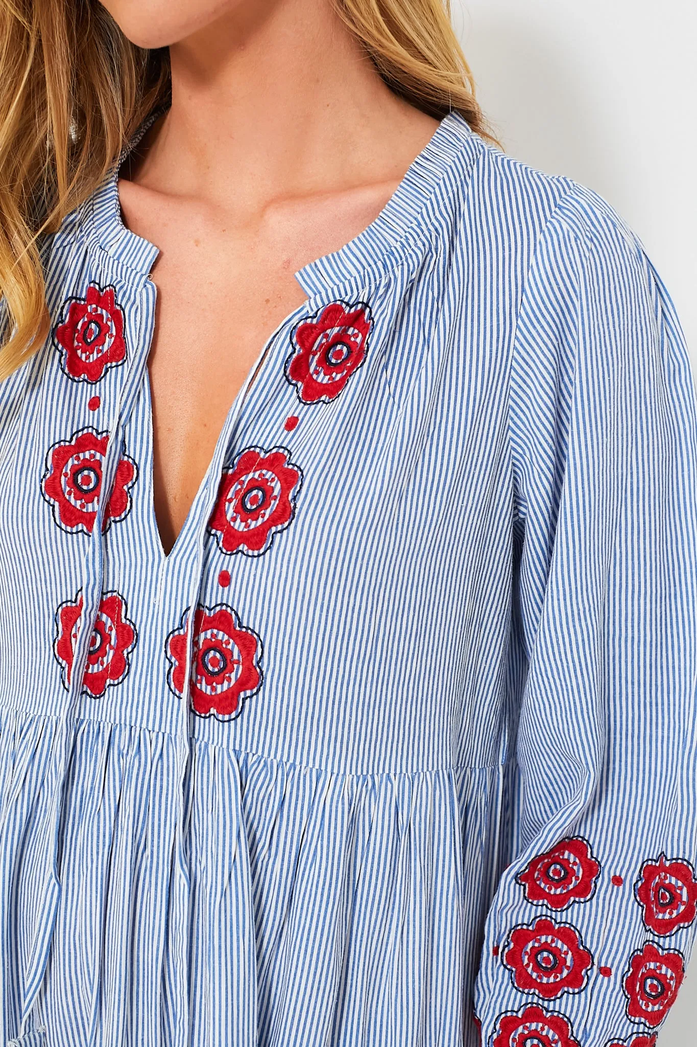 Poppy Stripe Long Sleeve Salty Paloma Caftan