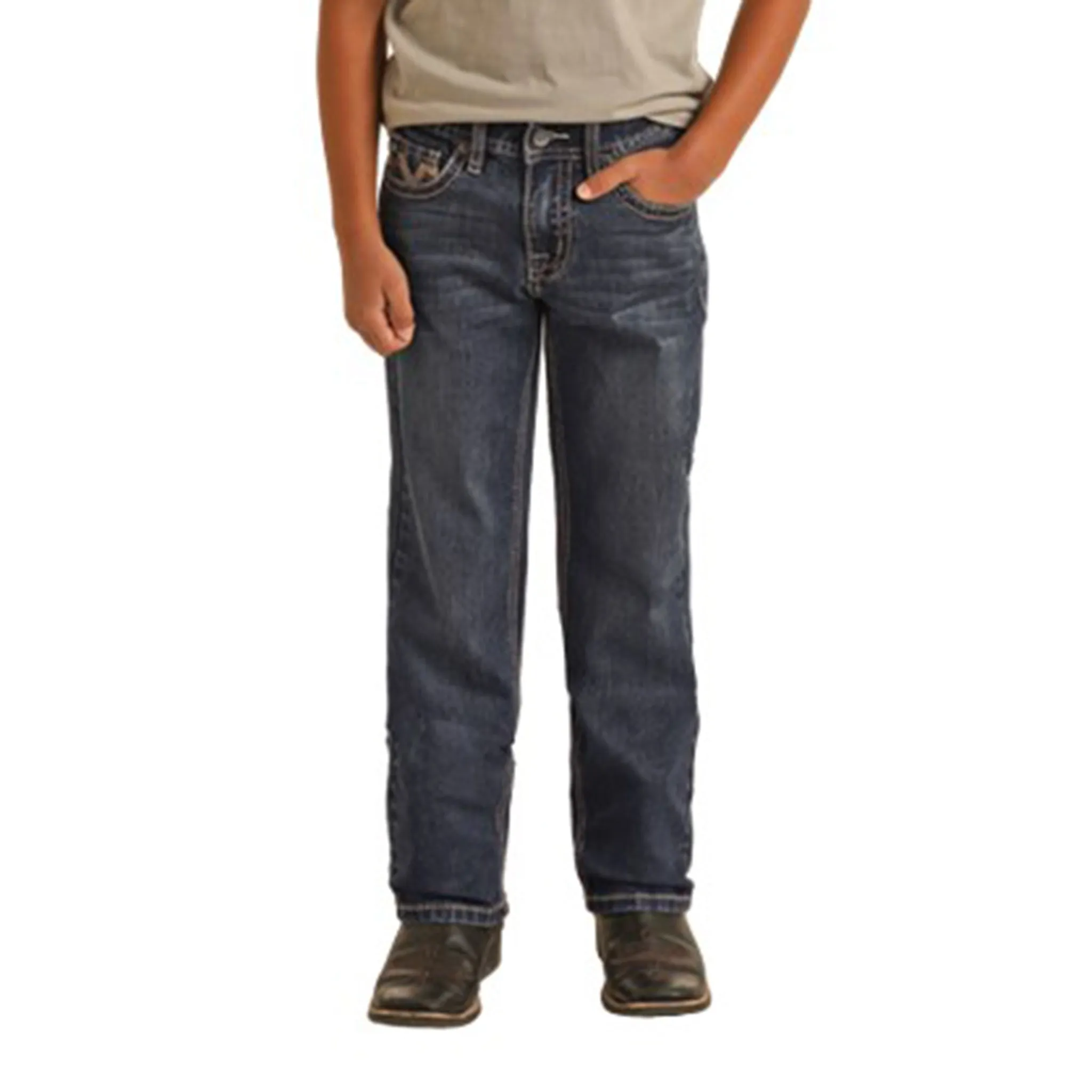 Rock & Roll Boy's Straight Revolver Dark Vintage Jean