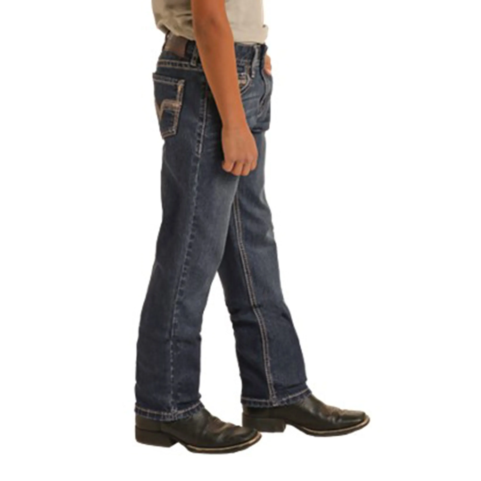 Rock & Roll Boy's Straight Revolver Dark Vintage Jean