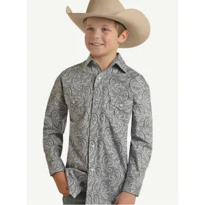 Rock & Roll Kid's Blue Paisley Snap Shirt