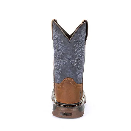 Rocky Big Kid's Brown and Blue Square Toe Boot