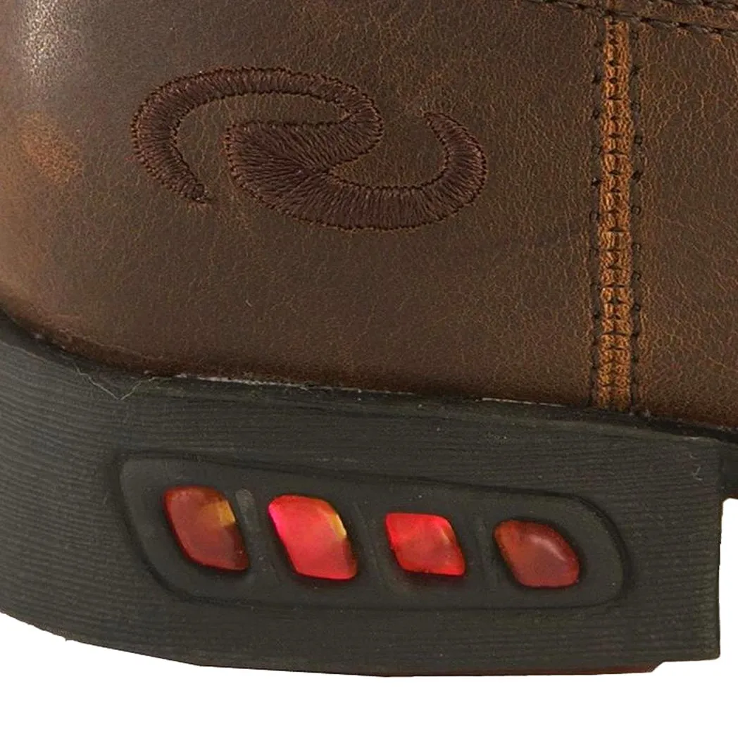 Roper Girl's Brown & Pink Light Up Heel Square Toe Boot