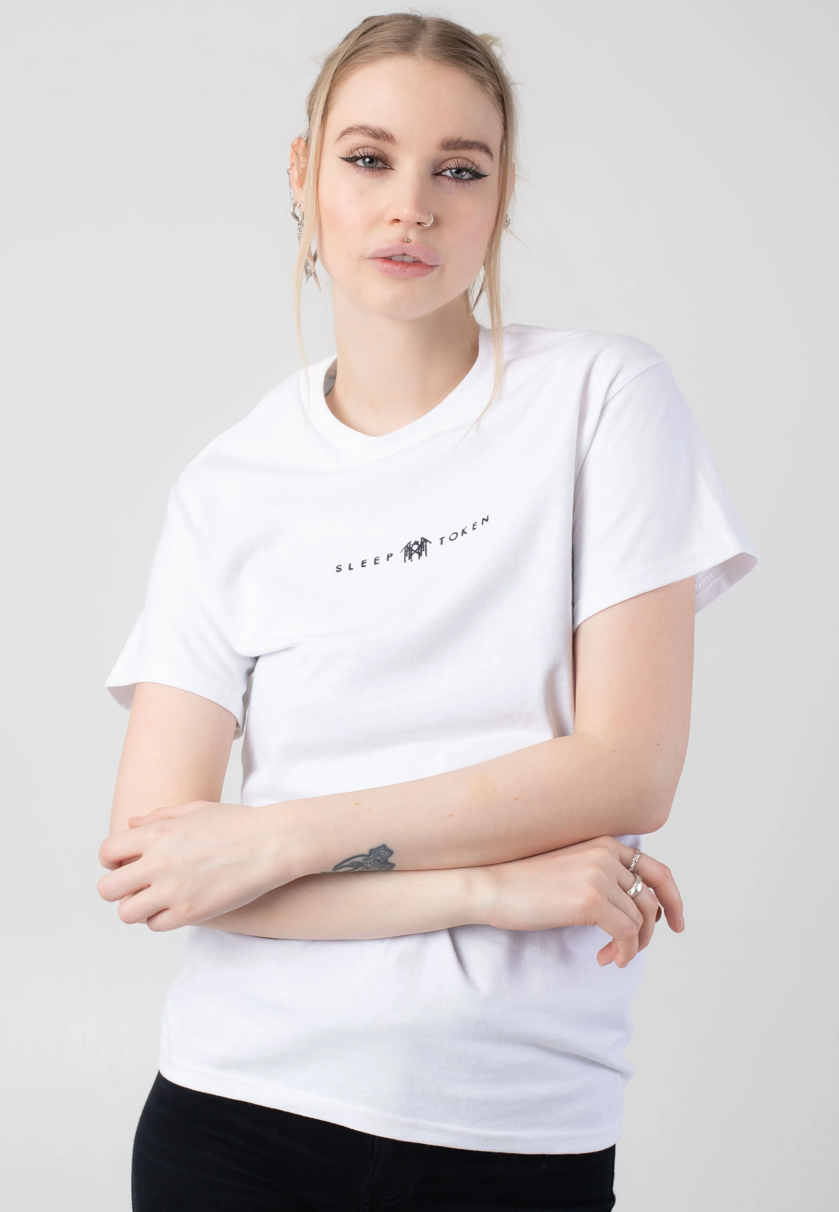 Sleep Token - Small Logo Embroidered White - T-Shirt