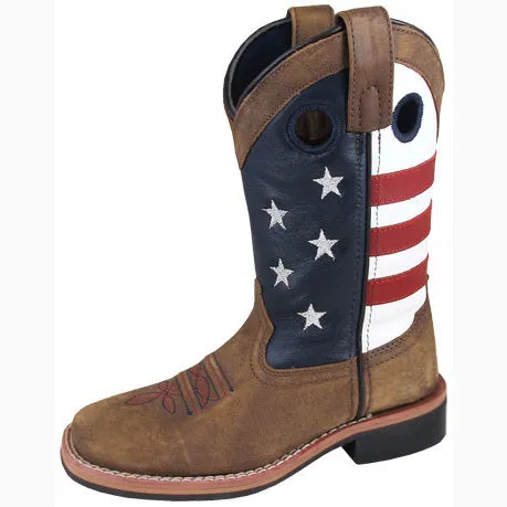 Smoky Mountain Child's Red White and Blue Square Toe Boot