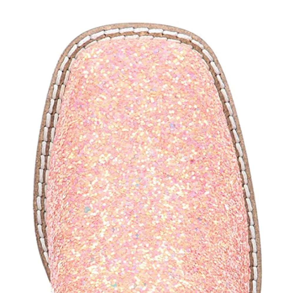 Smoky Mountain Girl's Ariel Pastel Glitter Square Toe Boots