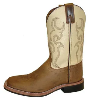 Smoky Mountain Kid's Brown and Cream Square Toe Boots