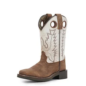 Smoky Mountain Kid's Distressed Brown and Antique White Boots