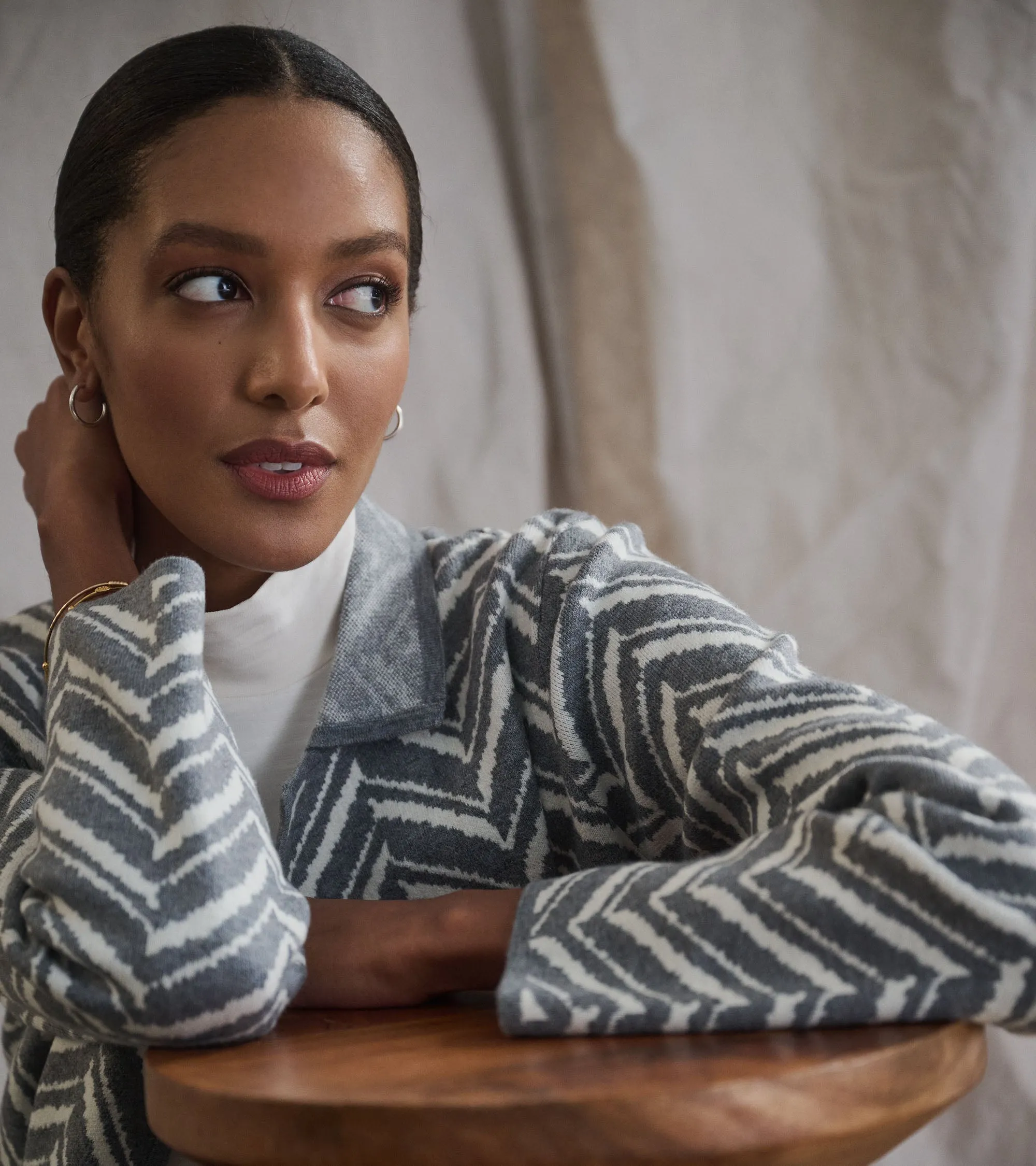 Sweater Blazer - Grey Chevron -Hatley
