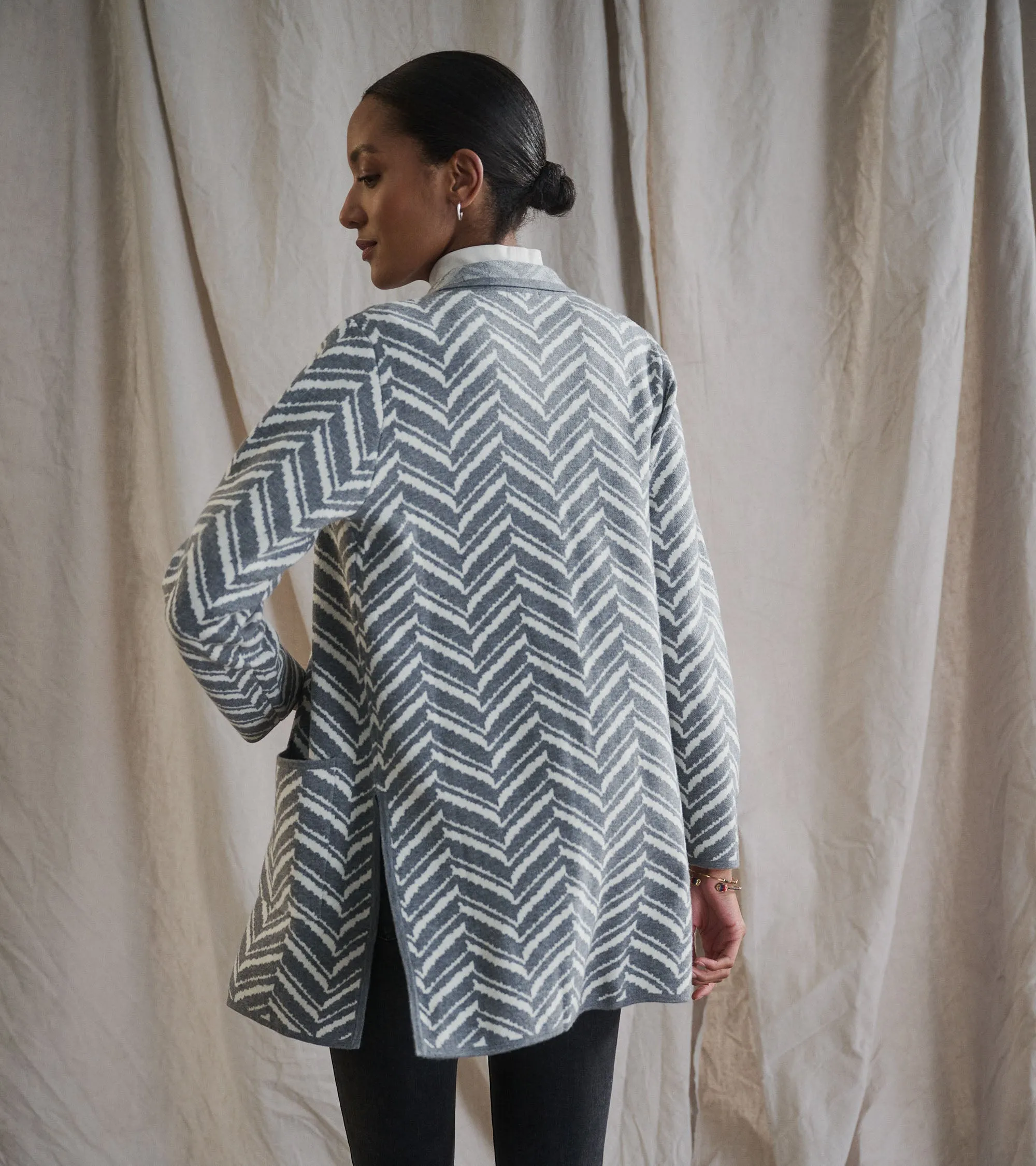 Sweater Blazer - Grey Chevron -Hatley