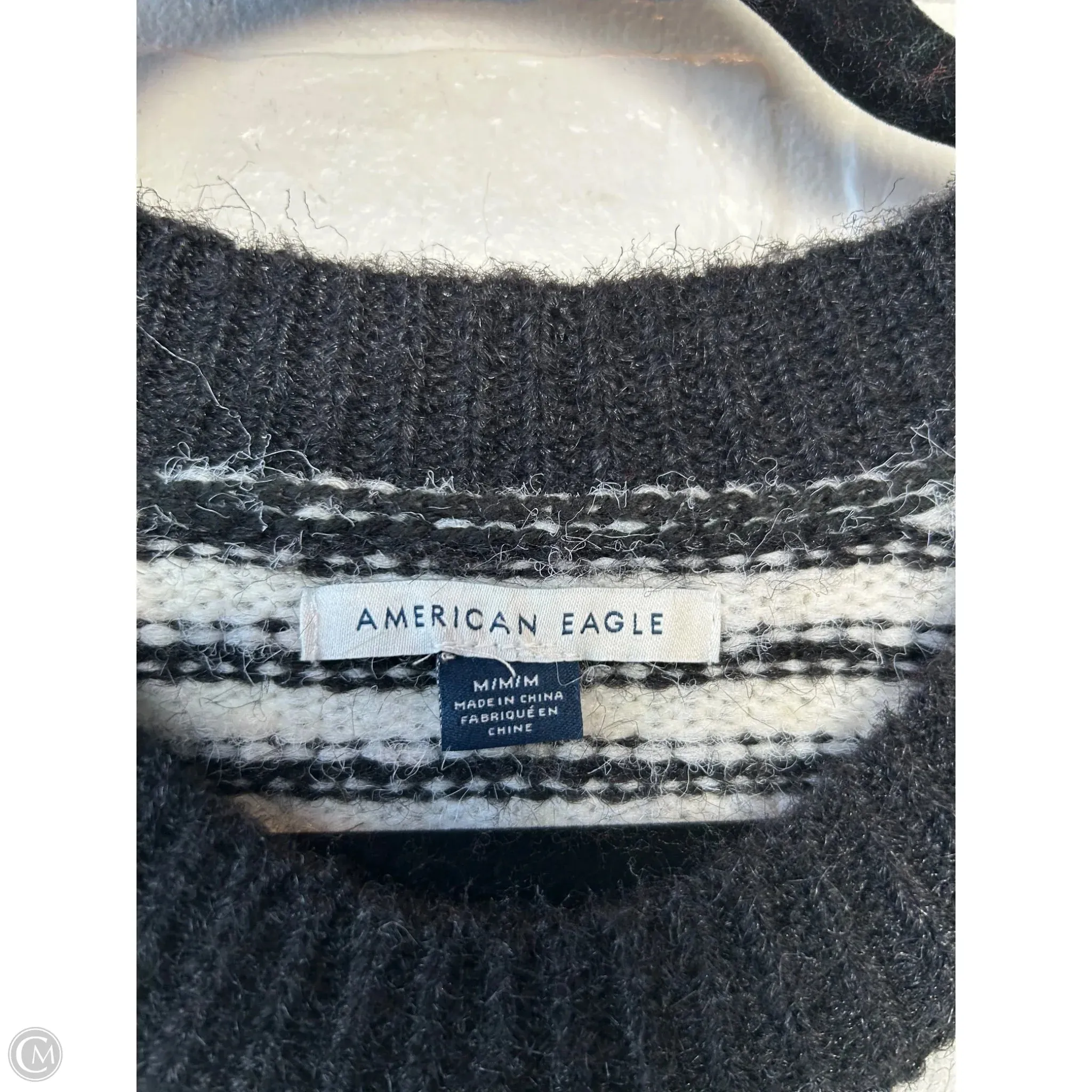 Sweater By American Eagle In Black & White, Size: M