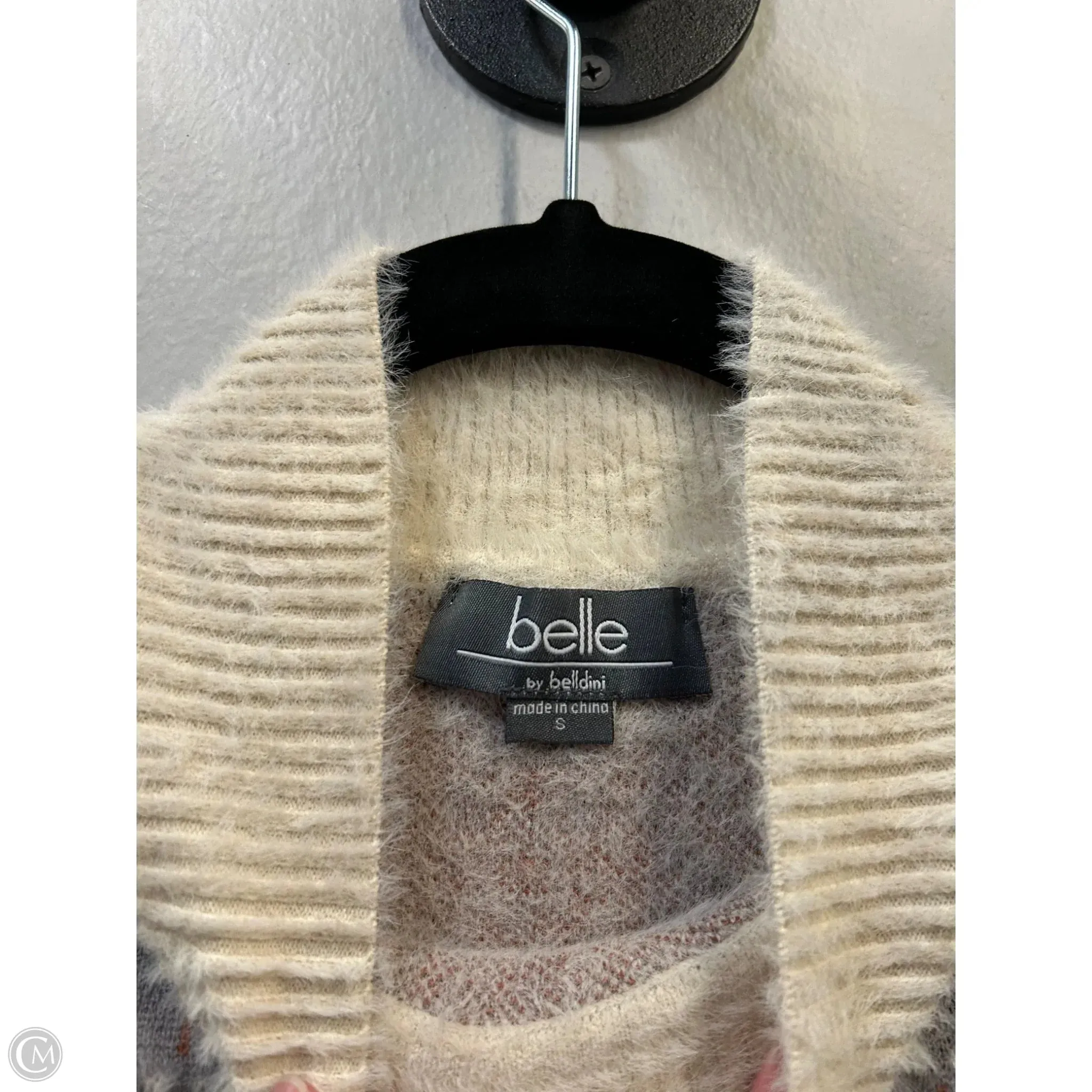 Sweater By Belldini In Cream & Grey, Size: S