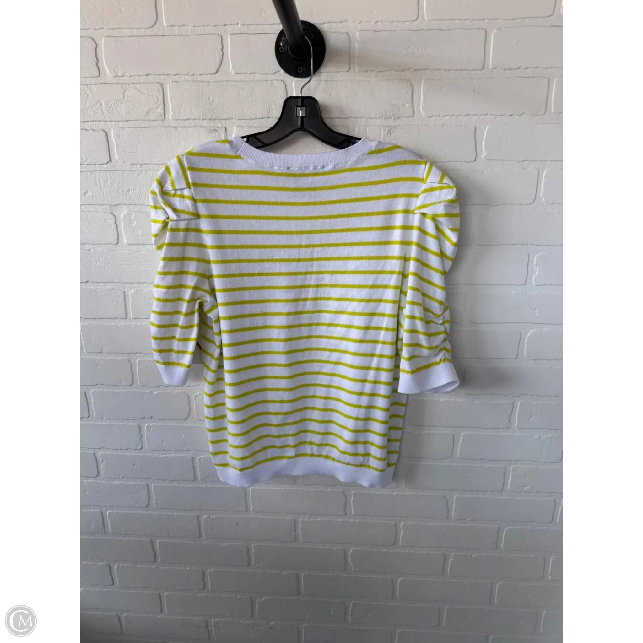 Sweater By Dkny In Green & White, Size: Xl