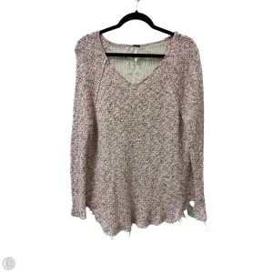 Sweater By Free People In Pink & White, Size: M
