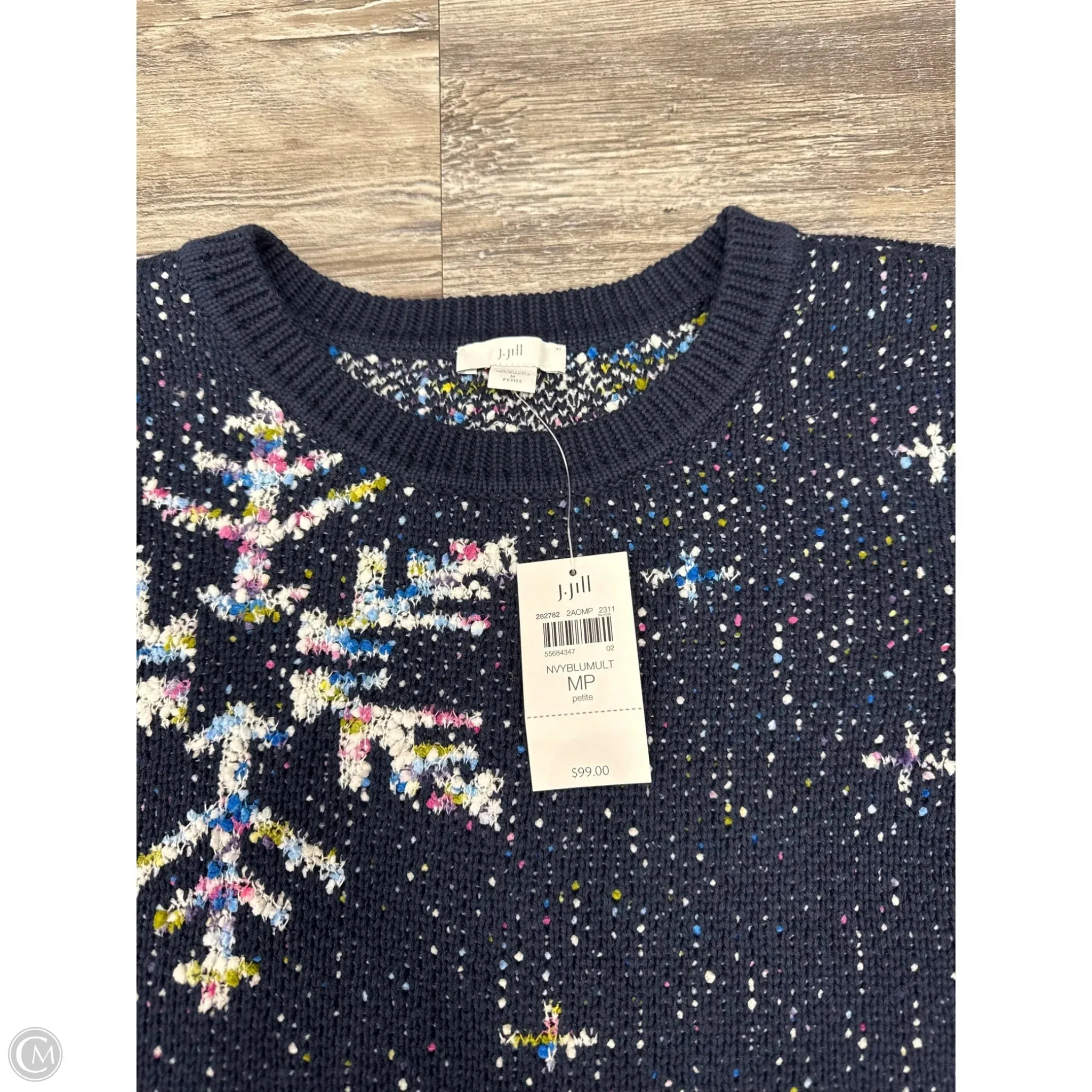 Sweater By J. Jill In Blue & Cream, Size: Mp