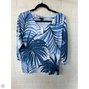 Sweater By Talbots In Blue & White, Size: M