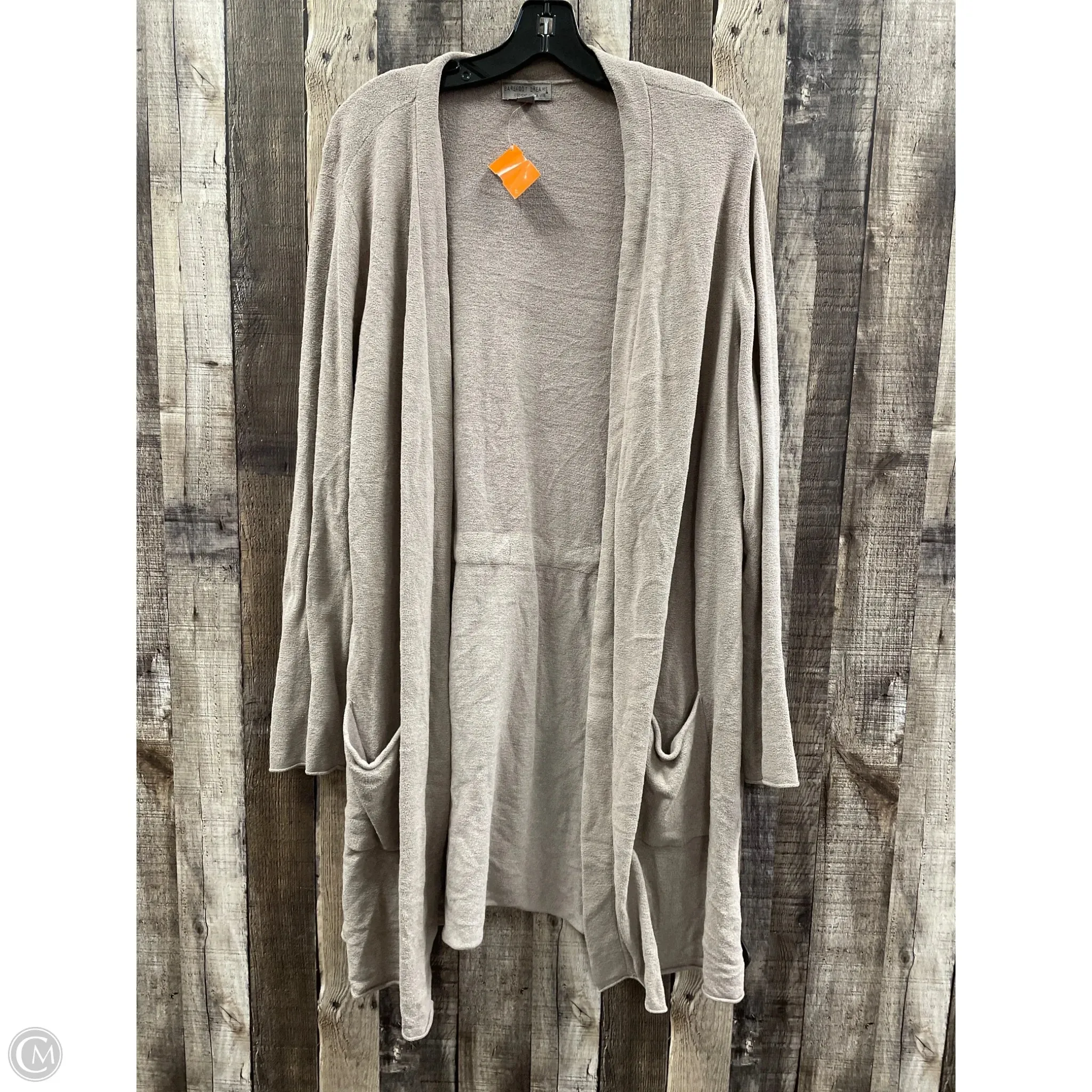 Sweater Cardigan By Barefoot Dreams In Taupe, Size: 1x