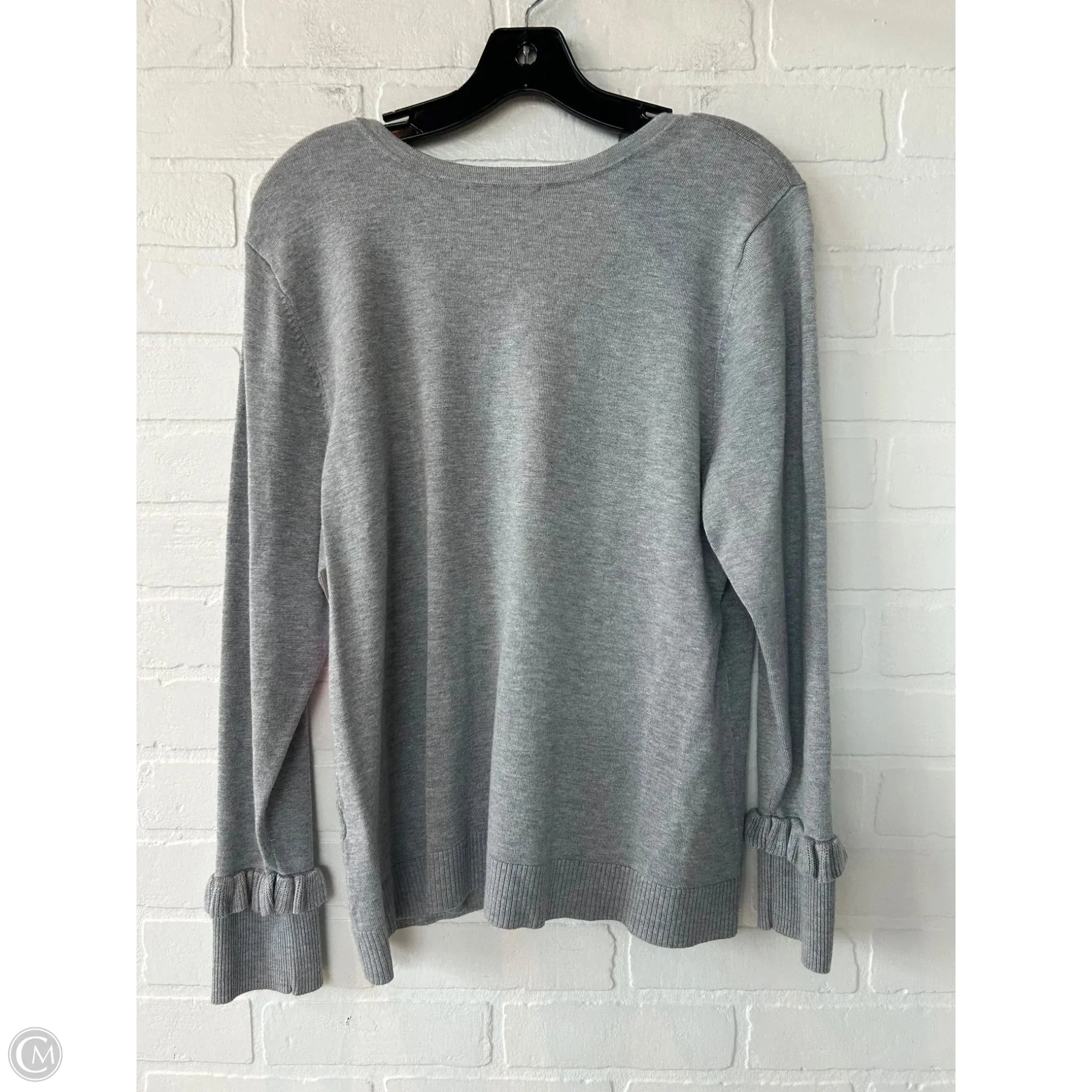 Sweater Cardigan By Christopher And Banks In Grey, Size: Xl