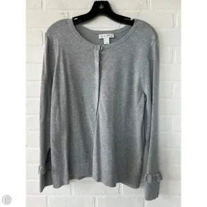 Sweater Cardigan By Christopher And Banks In Grey, Size: Xl