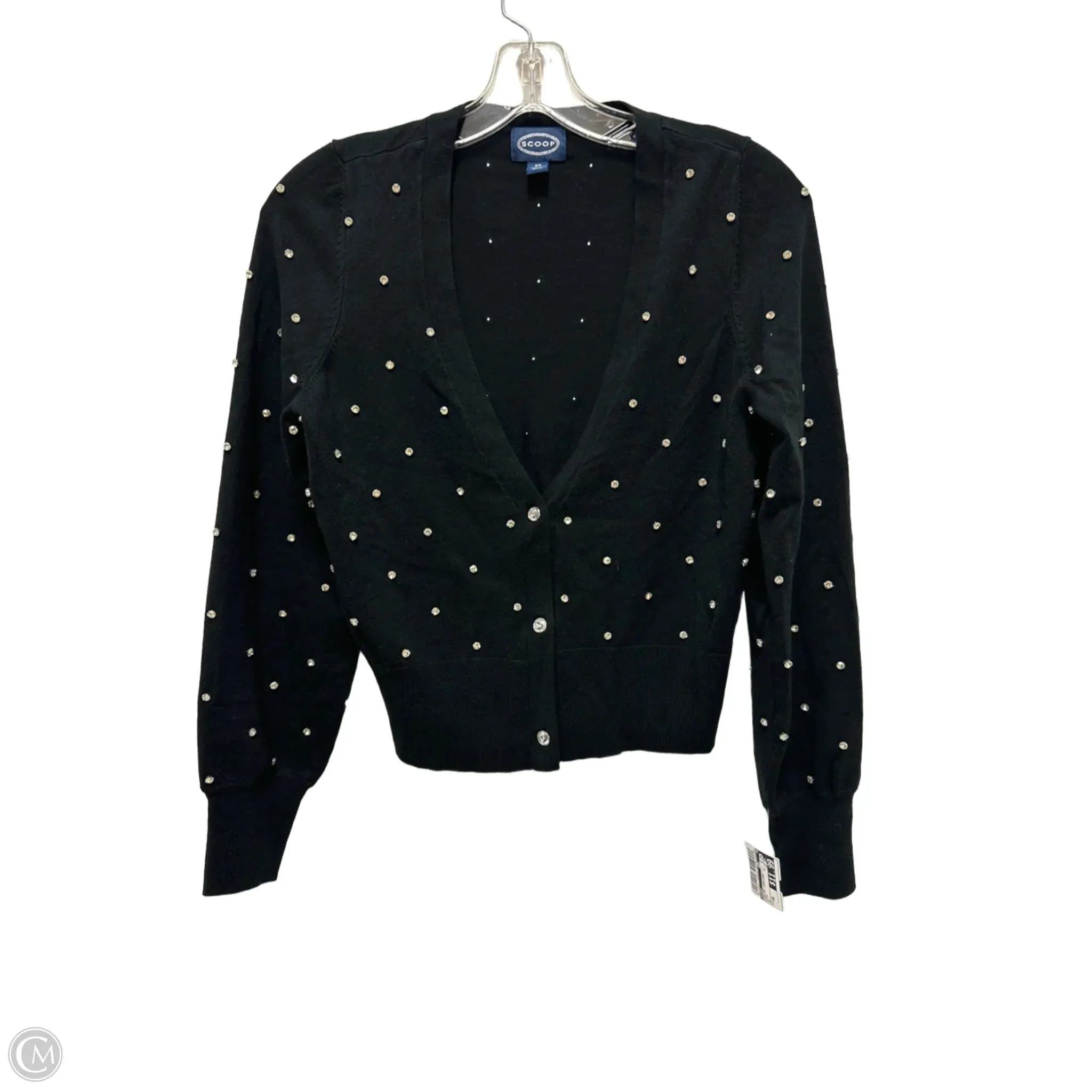 Sweater Cardigan By Scoop In Black, Size: Xs
