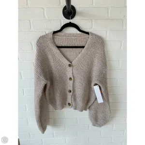Sweater Cardigan By Shein In Tan & White, Size: S
