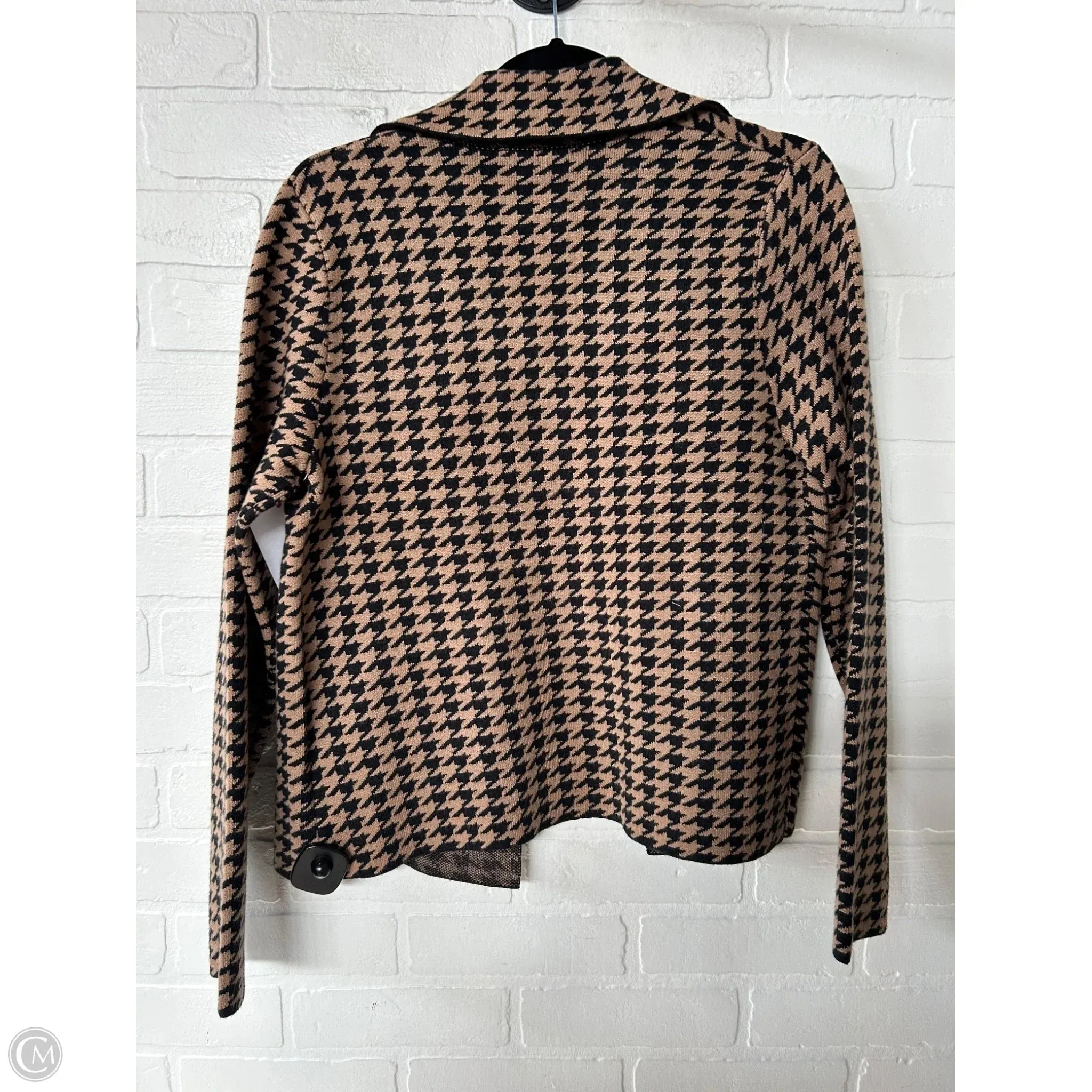 Sweater Cardigan By T Tahari In Black & Brown, Size: M
