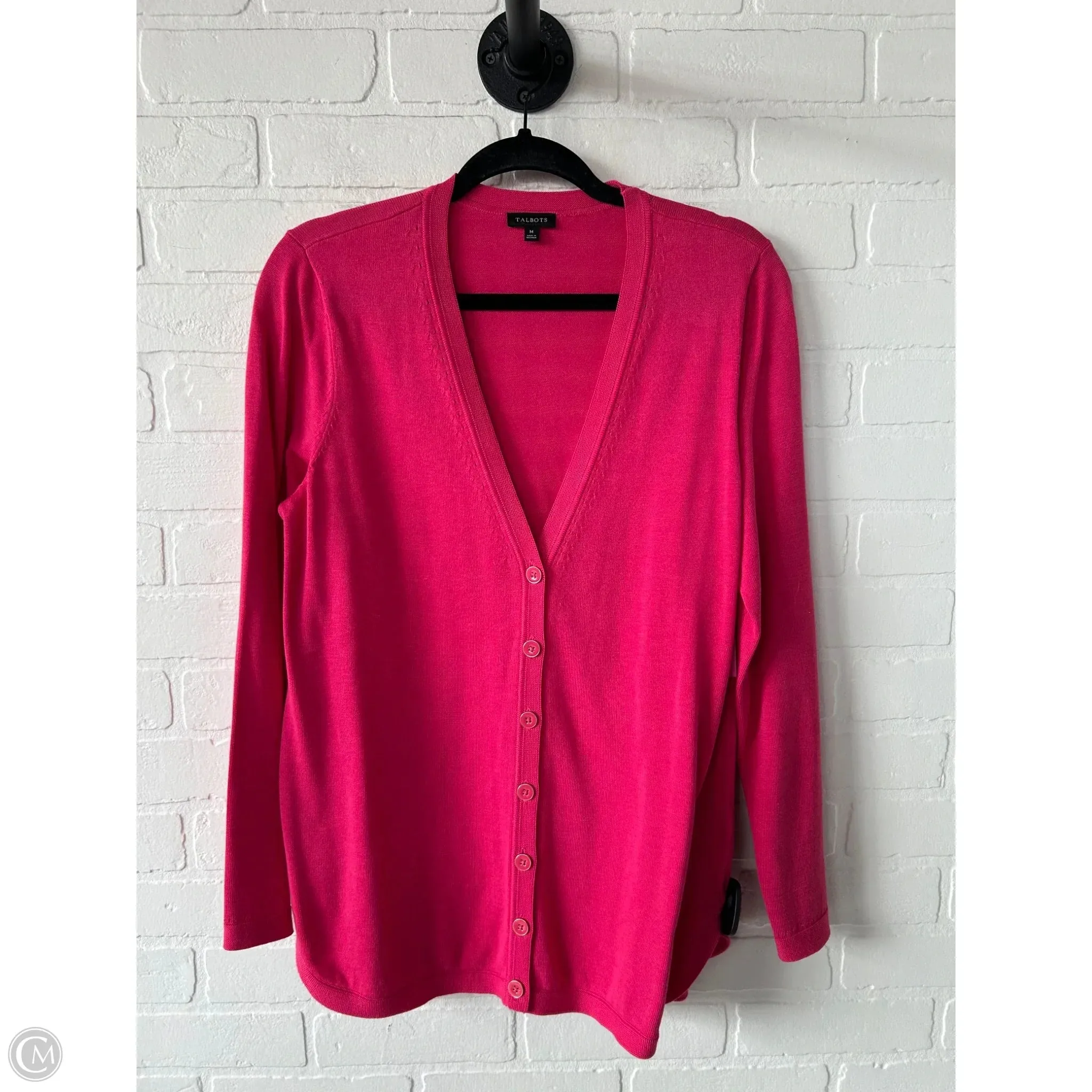 Sweater Cardigan By Talbots In Pink, Size: M