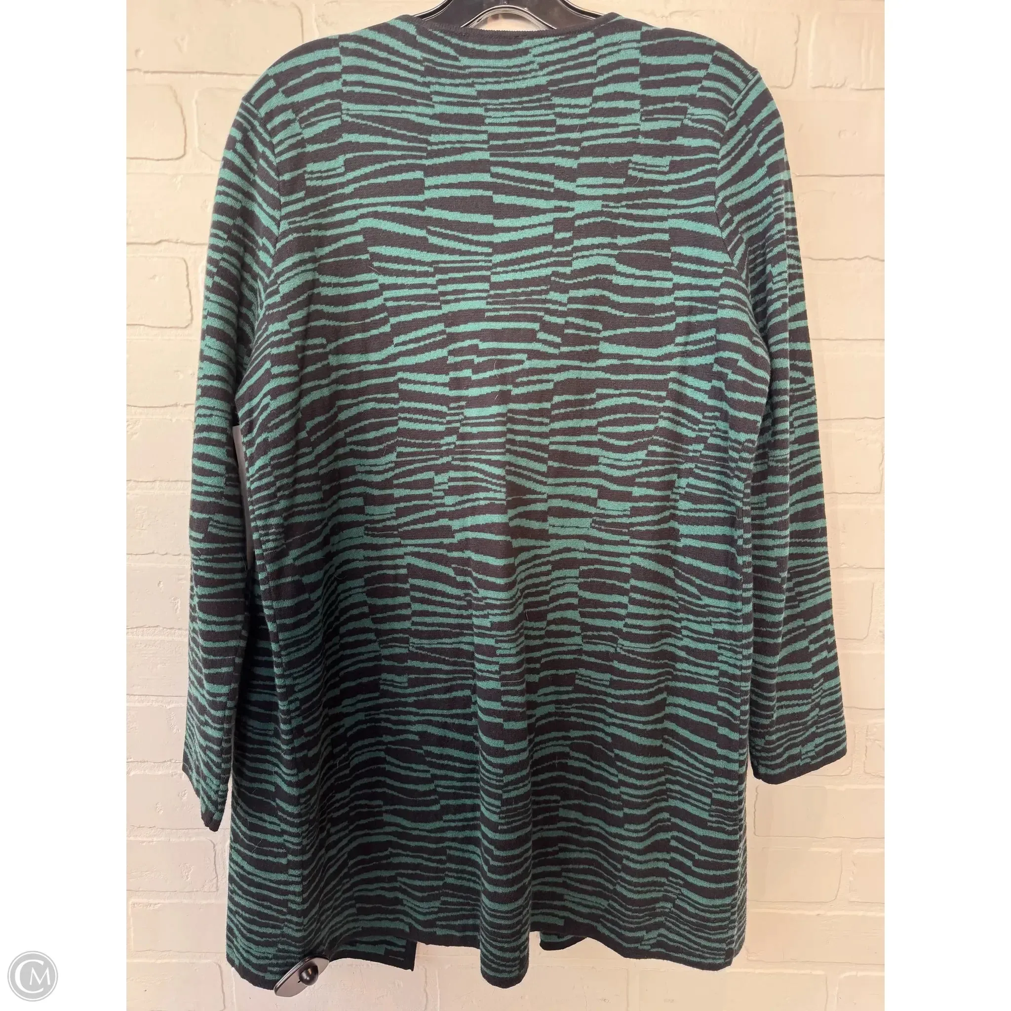 Sweater Cardigan By Vince Camuto In Black & Green, Size: S