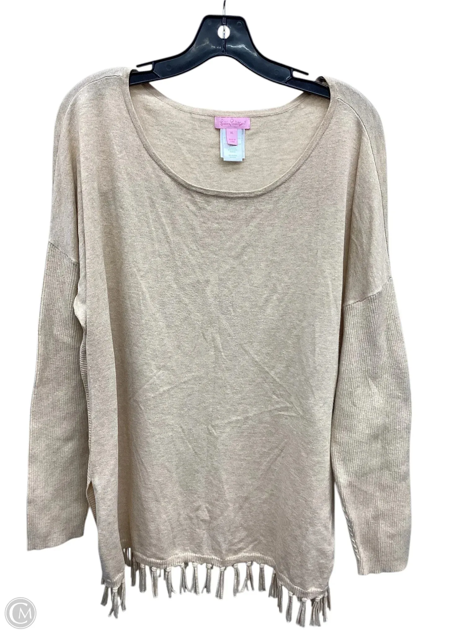 Sweater Designer By Lilly Pulitzer In Beige, Size: Xl