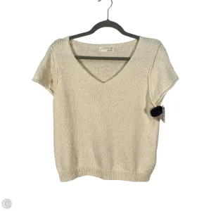 Sweater Short Sleeve By Anthropologie In Cream, Size: Xs