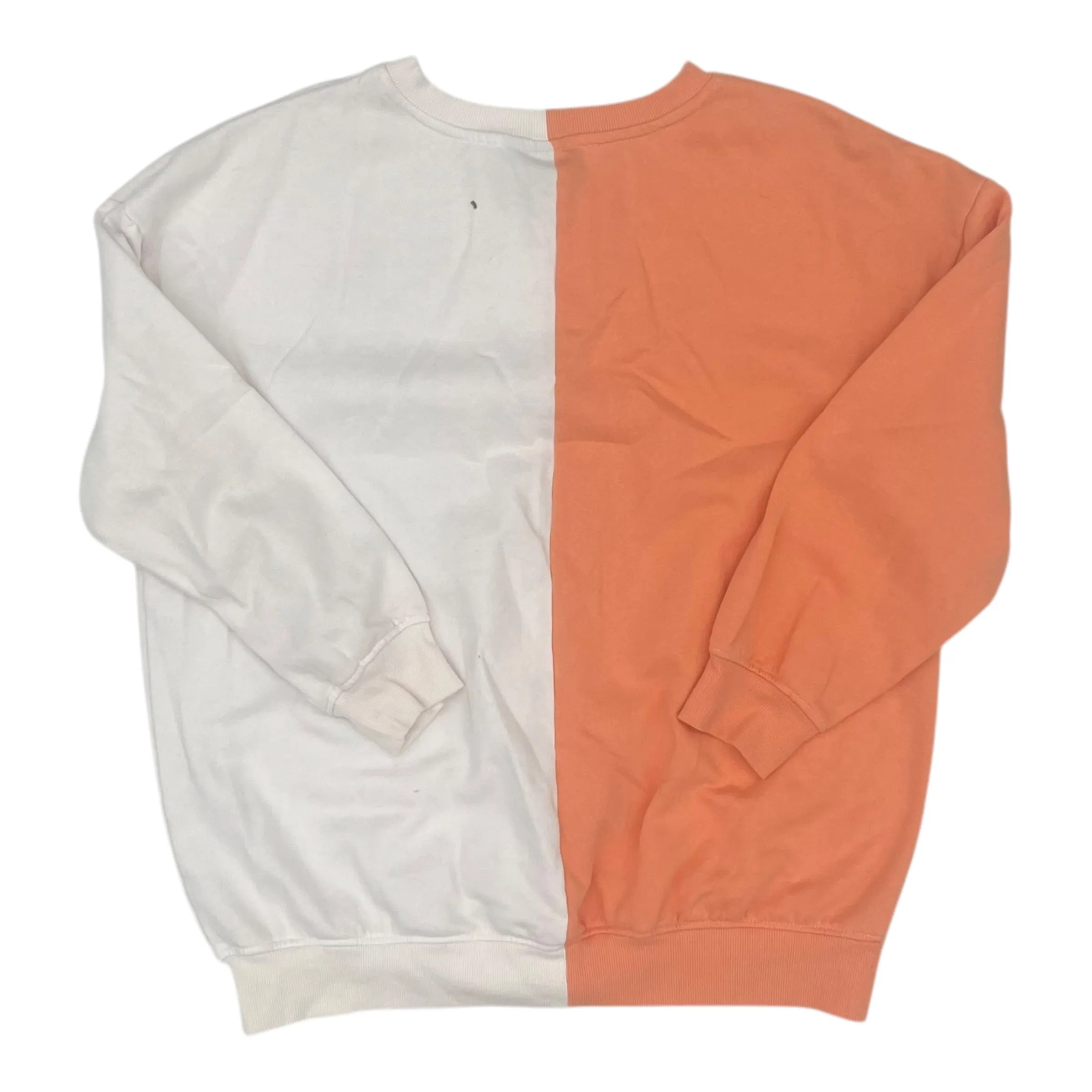 Sweatshirt Crewneck By Clothes Mentor In Orange & White, Size:S