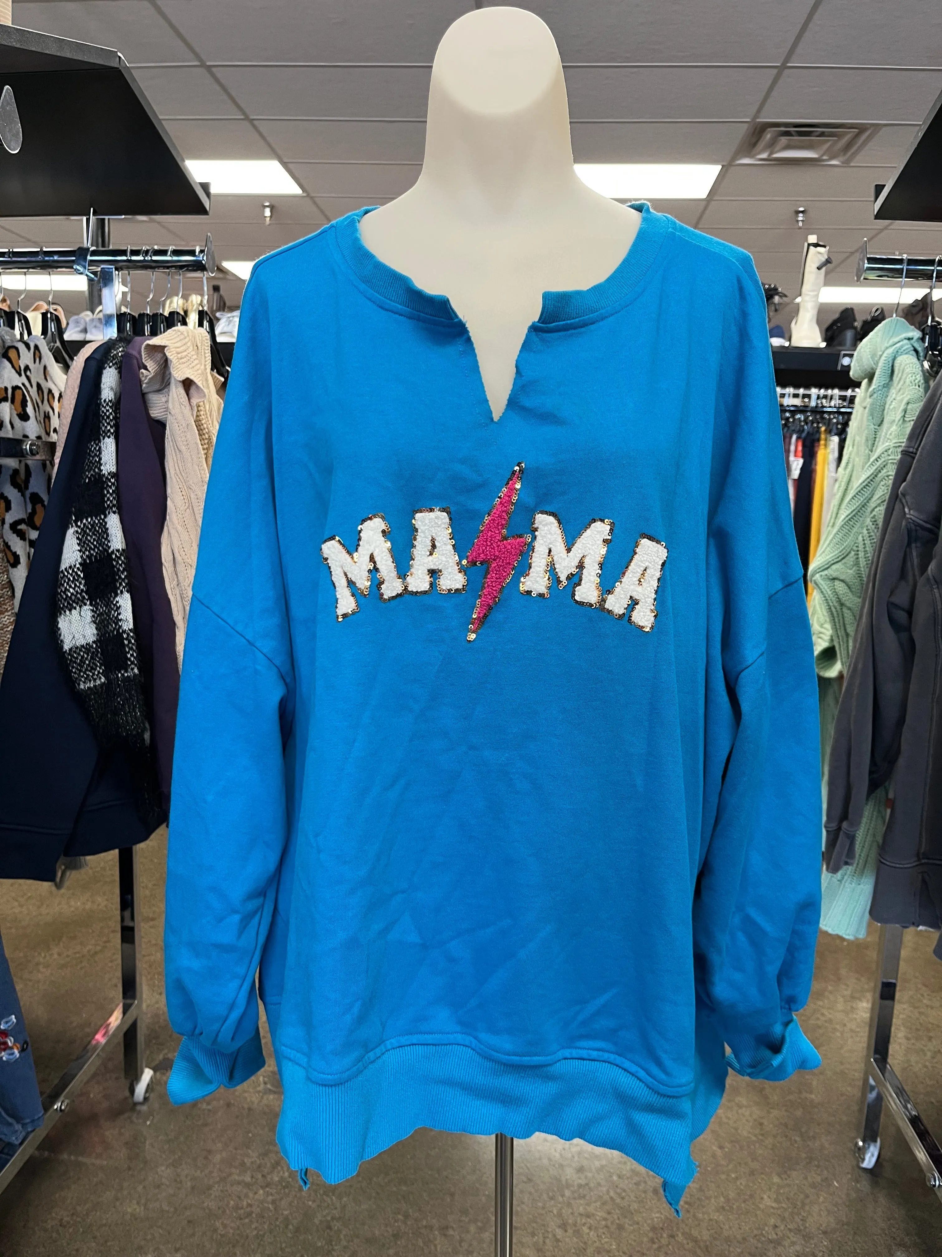 Sweatshirt Crewneck By Fantastic Fawn In Blue, Size: M