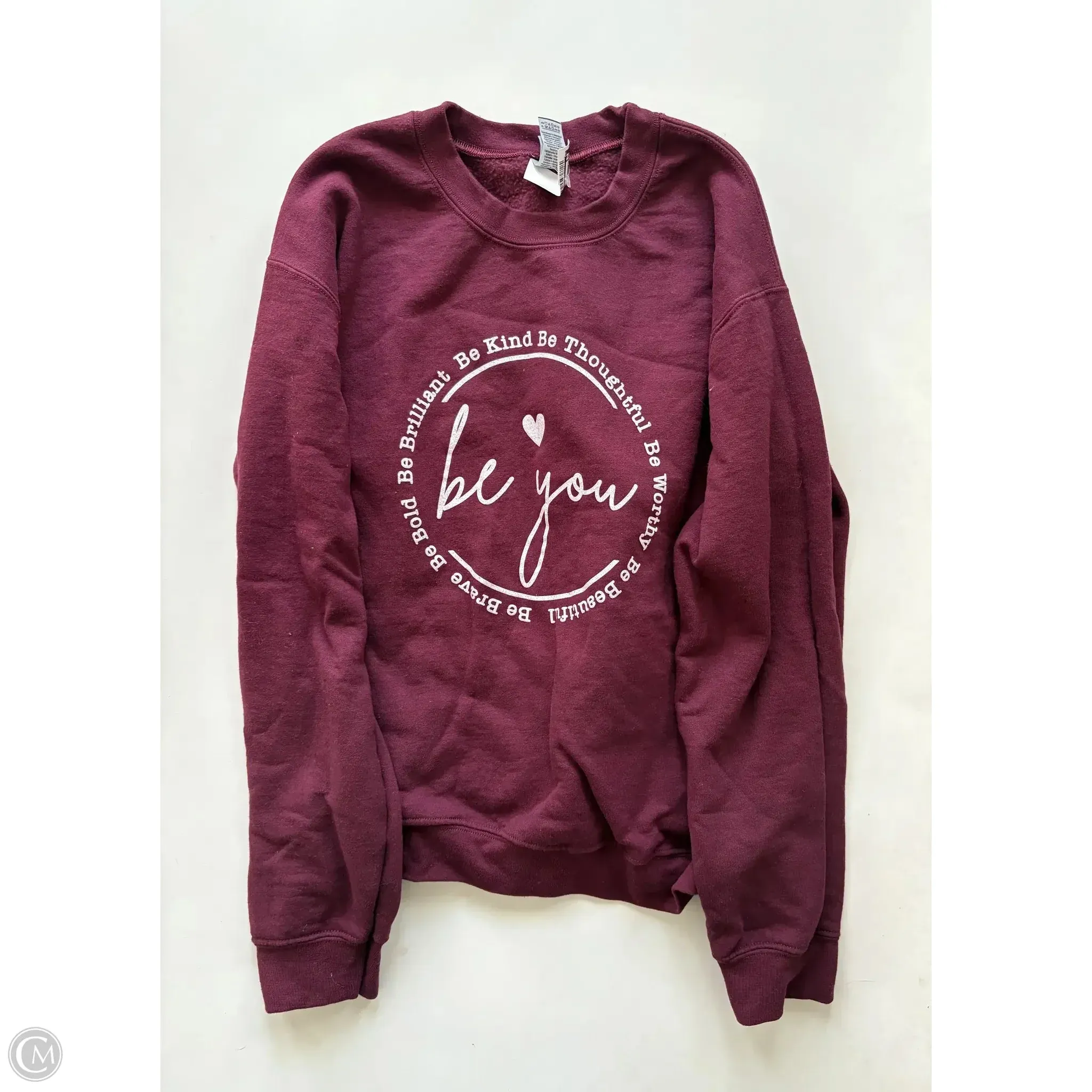 Sweatshirt Crewneck By Gildan In Maroon, Size: S
